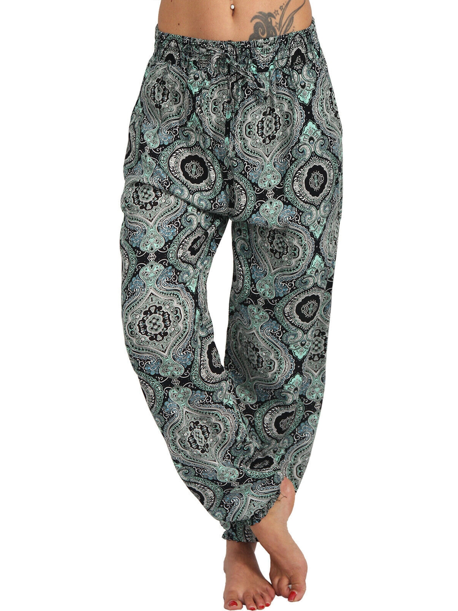 BALEAF Womens Harem Pants Lightweight Pajamas Loose High Waisted Jogger Boho Meditation Workout Dance Yoga Pockets 