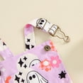 thumbnail image 3 of Toddler Baby Girl Halloween Outfit Ghost Floral Overalls Suspender Romper Shorts Jumpsuit Shortall Cute One Piece Clothes, 3 of 7