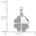 thumbnail image 2 of Beautiful Sterling Silver Rhodium-plate Enamel Glitter Fabric Clover Hearts Pendant, 2 of 2