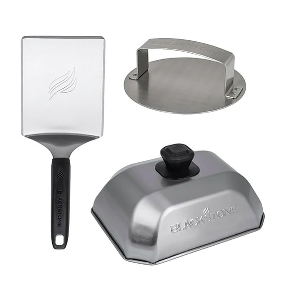 Kit para hamburguesas Blackstone 5462 de acero inoxidable de 3 piezas
