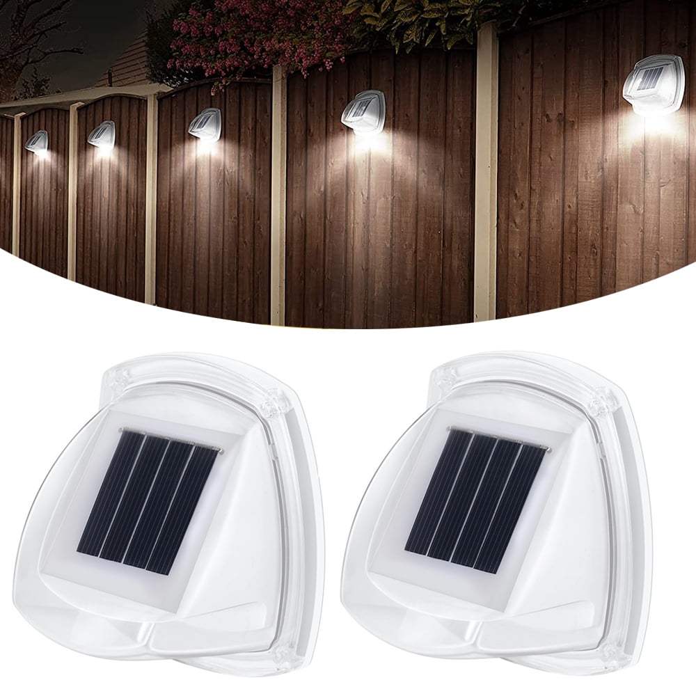 Ledander Solar Fence Lights Outdoor Upgrade 8 LEDs Outdoor Wall