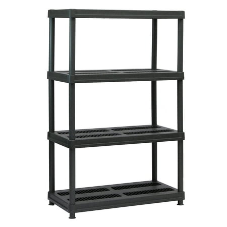 Juggernaut Storage 36"W x 18"D x 56"H 4-Shelf Resin Freestanding Shelves, Black