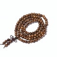 thumbnail image 1 of Pulsera de sándalo de oro 8 mm 108 piezas de cuentas de buda hundidas para mí, 1 of 5