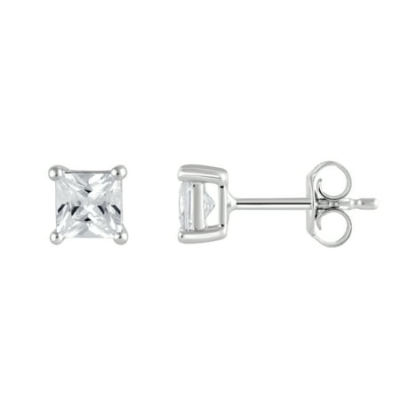 Unique Moments 1 Ct Lab Grown Diamond Solitaire Stud Earrings 10K White Gold for Women