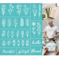thumbnail image 1 of Plantilla de serigrafía de 2 hojas con un solo diseño de planta o flor y texto común. Plantilla de malla reutilizable y autoadhesiva para serigrafía., 1 of 9