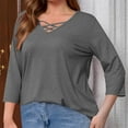 thumbnail image 6 of JUSLIO Plus Size Womens Blouses Cotton Relaxed Fit Shirts Tops Solid Long sleeve Shirts Tops Gray L, 6 of 6