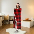 thumbnail image 1 of Safdie & Co. Couverture Jeté à Capuche Hoodzy Ultra Doux en Flanelle avec Endos en Sherpa Carreaux Buffalo Rouges, 1 of 5