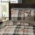 thumbnail image 3 of Amberspace Plaid Design 7-piece Bed in a Bag Comforter Set with Sheets,Khaki,Queen, 3 of 7
