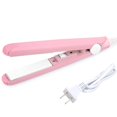 thumbnail image 2 of Deago 2 in 1 Mini Portable Hair Straightener Flat Iron Ceramic Tourmaline Plate Beauty Flat Iron Heating Curler, Pink, 2 of 9