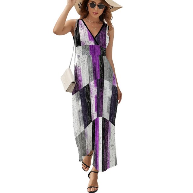 Vestido Largo Sin Mangas Para Mujer, Abstract Geometrical Traje Informal Para Cumpleaños, Verano