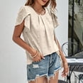thumbnail image 6 of T-Shirts For Women Sevevn Women's Fashion Short Sleeves Round Neck Solid Color Loose Tops Blouse Knitted Sweater, 6 of 9