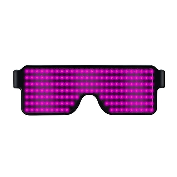 GJX USB Chargeable LED Light Glasses Smart Glasses Fashionable Luminous Eyeglasses Glowing Glasses for Daily Decoration Bar Club KTV Party Costumes Purple