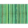 thumbnail image 1 of Ahgly Company Machine Washable Indoor Rectangle Oriental Turquoise Blue Modern Area Rugs, 5' x 8', 1 of 4