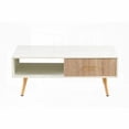 thumbnail image 5 of White Rectangle Coffee Table having Solid Wood Legs and a Sliding Drawer, 40.94"L x 21.26"W x 16.34"H, Load-bearing 220lbs, 5 of 15
