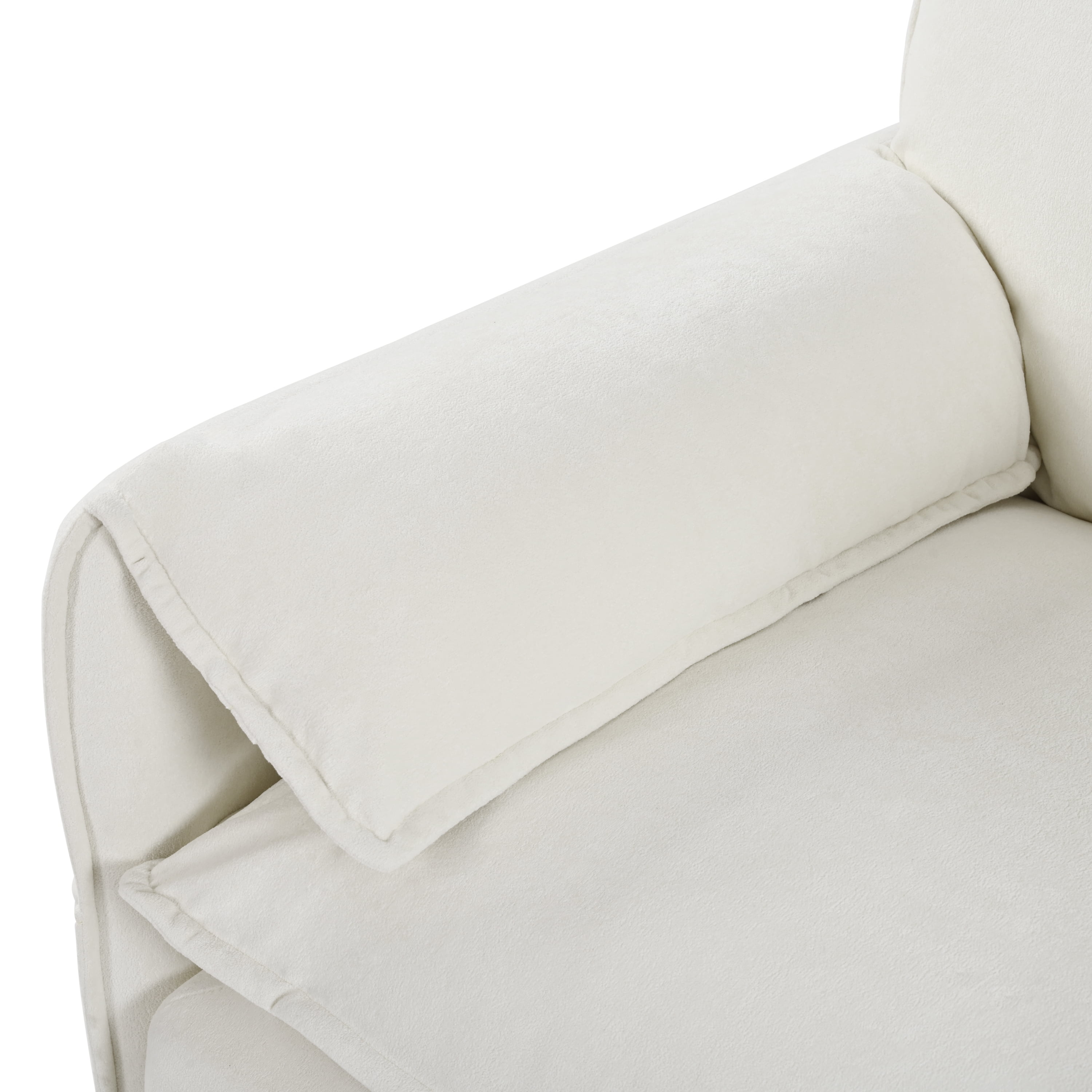 Gewnee Deep Seat Luxury 2 Piece Loveseat Couch & Sofa Armchair Set, Modern Upholstered Beige Chenille Cloud Couches Set DIY Combination Furniture with 3 Pillow for Living Room