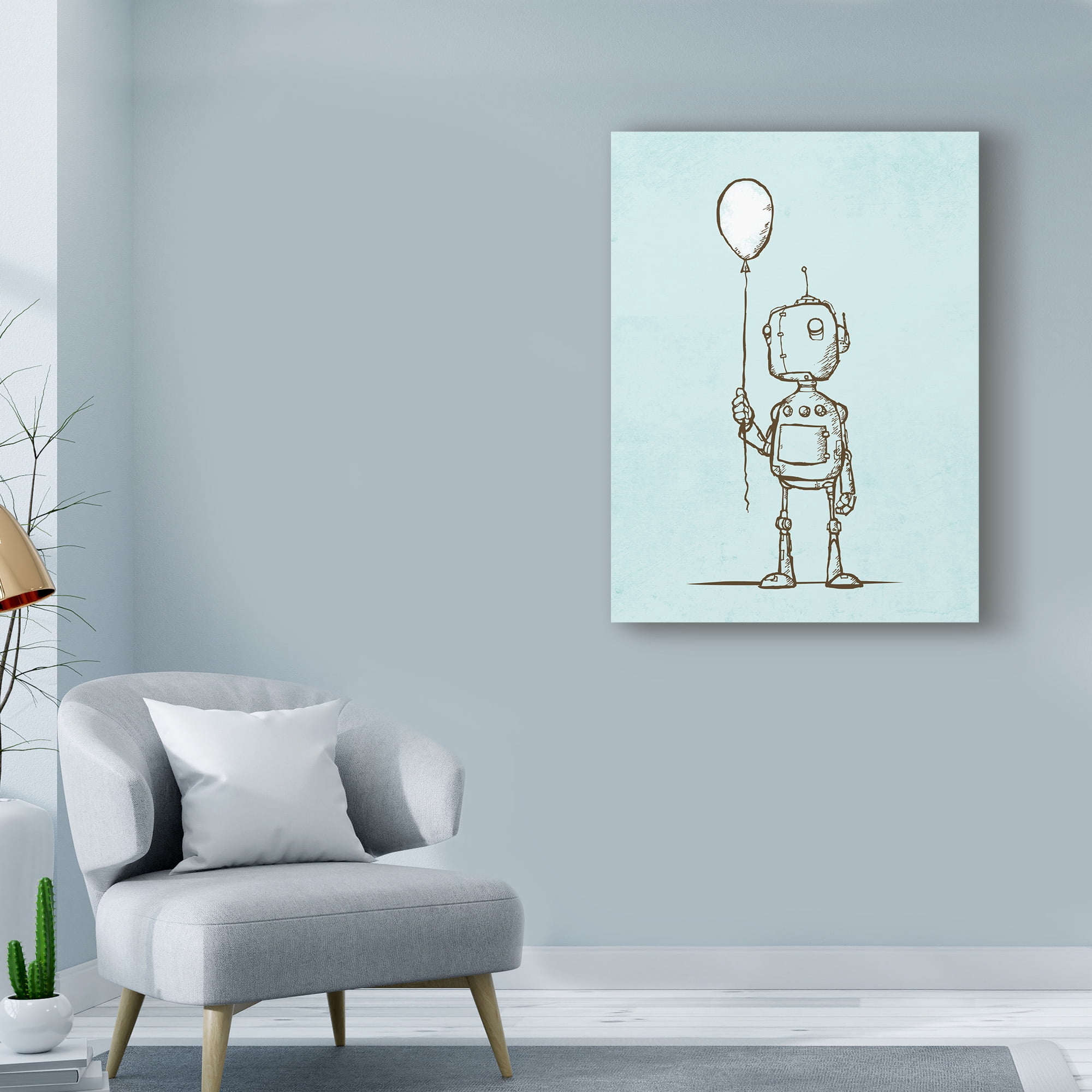 Trademark Fine Art 'Robot Balloon' Canvas Art by Michael Murdock