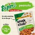 thumbnail image 2 of Snak Club Tajin Peanuts, OLF24 Roasted Nuts with Chili and Lime Seasoning, Mild, Gluten-Free, Kosher Snacks, No Artificial Colors or Flavors, Low Cholesterol, 2.75 oz Snack Bags, 12 Pack, 2 of 3