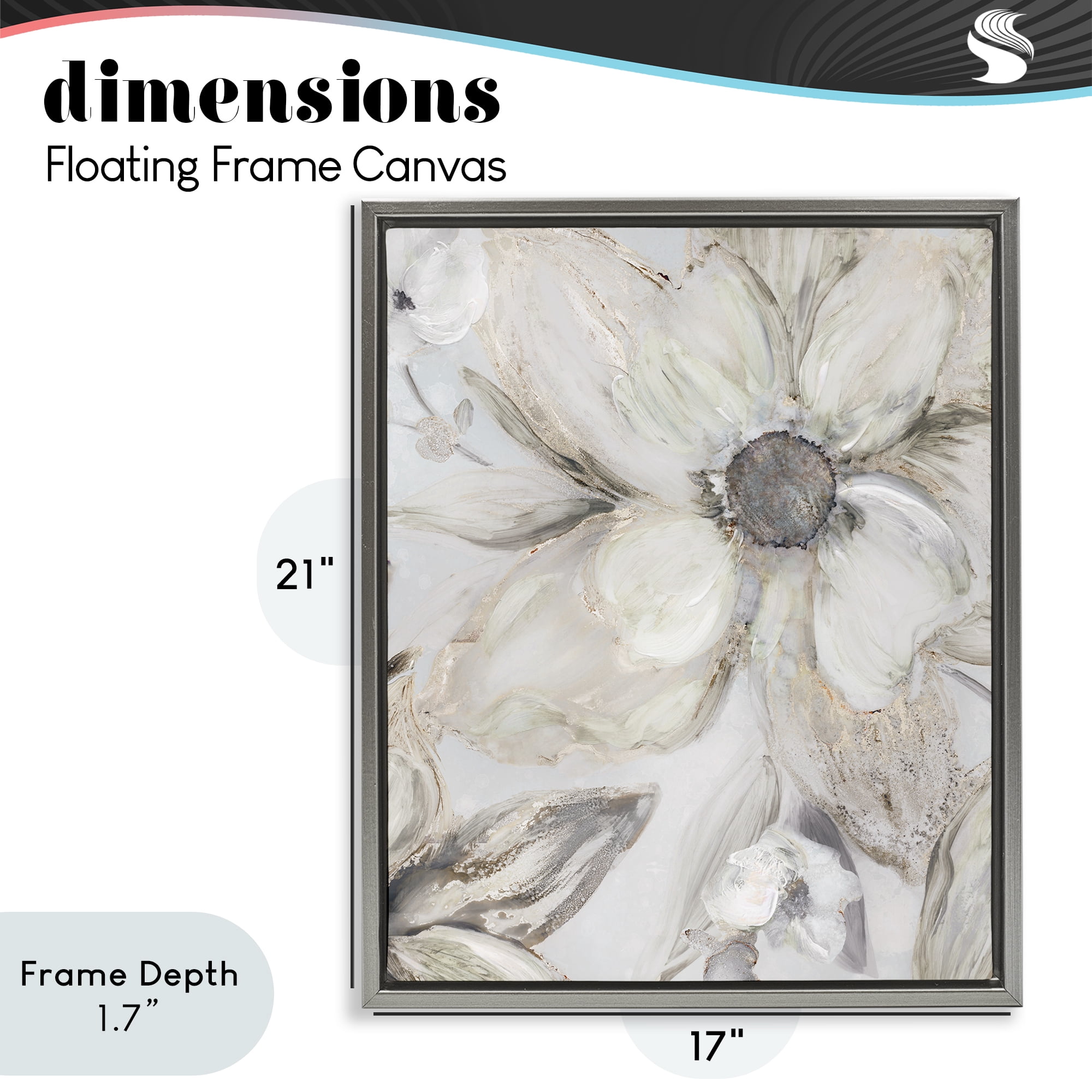 Stupell Industries Sandstone Tone Blooms Gray Framed Floater Canvas Wall Art, design by Carol Robinson
