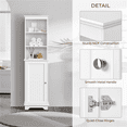 thumbnail image 5 of Renwick Tall Slim Storage Cabinet with Single Door and Open Shelves for Home Small Space, White, 5 of 9