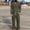 Army Green, variant on mihongmao Cruise Outfits for Men 2026 Men's Solid Color Long Sleeved Half Button Outdoor Elastic Waist Drawstring Pants Corduroy Pocket Sports Suit Gray 3X