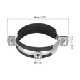 thumbnail image 3 of Uxcell 2-1/2" (63mm) Iron Wall Ceiling Mount Adjustable Pipe Bracket Clamp 10 Pack, 3 of 6