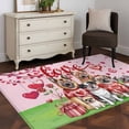 thumbnail image 3 of Area Rugs 2.7'x5', Valentine's Day Carpet for Living Room Bedroom Dining Room, Watercolor Funny Dogs Love Roses Spring Pink Throw Kitchen Rugs Non Slip Washable Rectangle Indoor Outdoor Rugs, 3 of 8