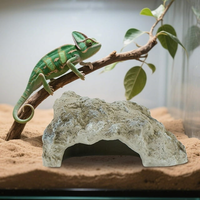 Accesorios para Terrarios de Dragones Barbudos, Cueva-escondite para Reptiles, Decoración para Acuarios, Refugio de Roca de PVC para Dragones Barbudos