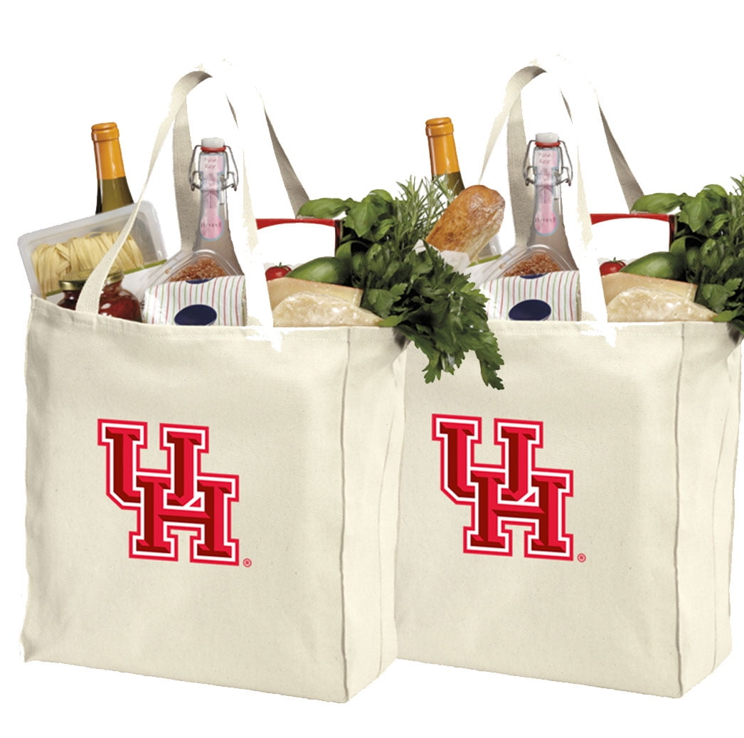 UH Shopping Bags or Cotton University of Houston Grocery Bags 2 Pc