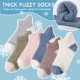 thumbnail image 7 of COOPLUS 6 Pairs Womens Fuzzy Socks with Grips Winter Warm Soft Fluffy Indoor Slipper Socks for Women, 7 of 7