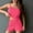 Hot Pink, variant on Womens Pajama Set Two Piece Pullover Lounge Sets Scoop Neck Ribbed Knit Lightweight Cami and Shorts for Juniors