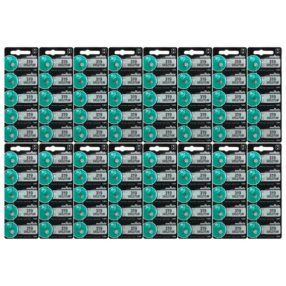 (80 pcs )Murata 319 SR527SW Cell Battery 0% Mercury