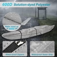thumbnail image 7 of Seapisode 10ft Kayak Cover, 600D Tear Resistant Trailerable Kayak Covers for Outdoor Storage,(Grey), 7 of 7