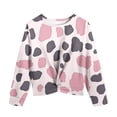 thumbnail image 6 of MKOSPLRT Crop Pullover Tops for Girl Long Sleeve Cow Graphic Sweat Shirts Round Neck Twist Front T Shirts Color Block Blouses Tees, 6 of 6