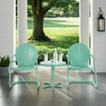 thumbnail image 6 of Crosley Furniture Griffith 3 Piece Metal Patio Conversation Set in Aqua, 6 of 7