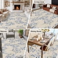 thumbnail image 5 of Non-Slip Rug Pad Rugs Watercolor Blue Herb Leaves Rectangle Area Rugs 5x7Ft Soft Carpet Pads for Living Room Kids Room, Country Vintage Linen, 5 of 9