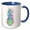 Blue/White, variant on 3drose, Image of Large Neon Colored Pineapple on White, 15oz Mug