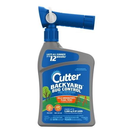 Cutter Backyard Bug Control Insecticide Concentrate with QuickFlip Hose-End Sprayer  32 Ounces
