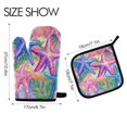 thumbnail image 2 of Yayeee Oven Mitts and Pot Holder Set of 2 Heat Resistant Kitchen Gloves Baking Hot Pad, Gradient Starfish Pattern, 2 of 5