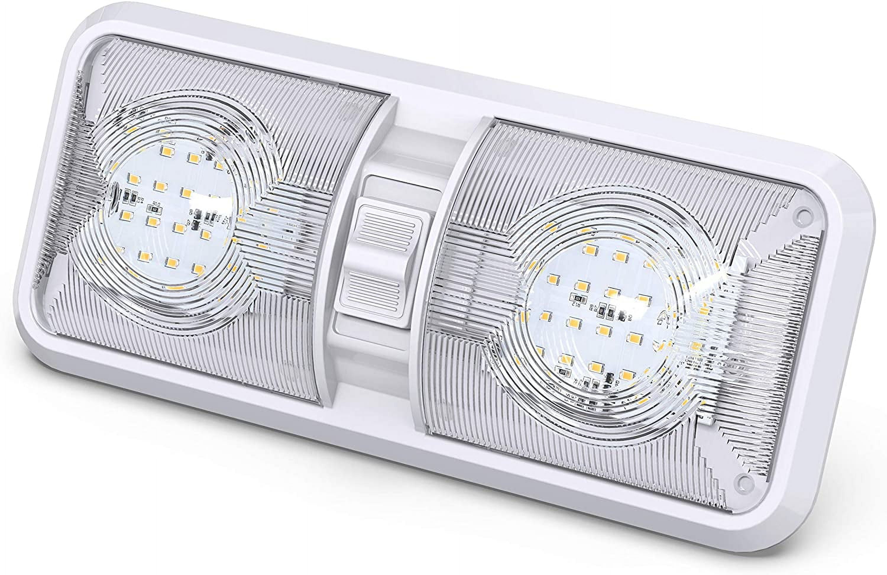 Plafonnier LED Intérieur Voiture - 36 LEDs Blanc, 12V Avec Interrupteur 3 Vitesses - Pour Van, Camion, Véhicule - 4