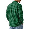 thumbnail image 6 of Button Up Shirt Men Long Sleeve Plaid Shirts Casual Collared Shirt Basic Fit Gingham Top Green 2XL, 6 of 6