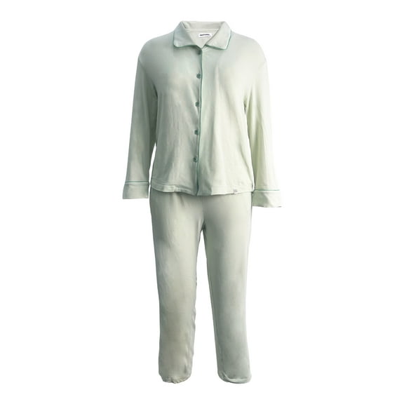HAPYWER Women's Pajamas Set Women Soft 2 Piece Long Sleeve Button Pajama Light Green