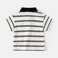 thumbnail image 4 of Cethrio Kids Boys Striped Polo Shirts, Summer Pullover Cotton Short Sleeve Polos White Size 4-5 T, 4 of 8