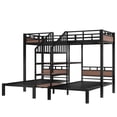 thumbnail image 5 of Twin/Twin/Twin Triple Bunk Bed, Kids/Teens Metal Bed Frame with Multi-functional Storage Stairs, Accent Two-Tone Platform Bed, 5 of 10