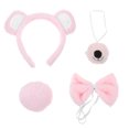 thumbnail image 1 of KAKOWELY 1 juego de accesorios para disfraz de animal, diadema con orejas de oso y cola, kit de nariz y pajarita de oso para cosplay., 1 of 5