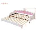 thumbnail image 2 of Harper & Bright Designs Modern Upholstered Princess Daybed with Crown Headboard, Twin to King Size Extending Daybed Sofa Bed, White, 2 of 17