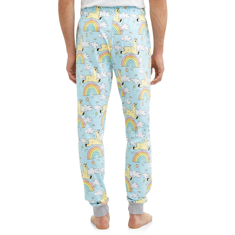 Men s Llamas and Rainbows Jogger Lounge Pant Walmart