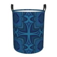 thumbnail image 1 of LNWH Laundry Basket, Blue Floral Stylized Geometry Pattern Foldable Laundry Hamper With Handles Waterproof, Medium, 1 of 8