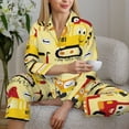 thumbnail image 6 of Uemuo Funny Construction Vehicles Pattern Womens Pajama Sets,PJ Set for Women,Pajamas for Women Logo,Long Sleeve Pajama Set for Women,Soft Long Sleeve Top With Pants-, 6 of 9