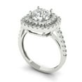 thumbnail image 2 of 1.615 ctw Solitaire with Zirconia Diamond Accents Anniversary Ring for Women | Round Cut White Sapphire | Hyperallergenic Solid 18K White Gold, 2 of 5