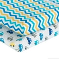thumbnail image 2 of EVERYDAY KIDS 2 Pack Cotton Jersey Knit Changing Pad Cover - Cars/Chevron, 2 of 11